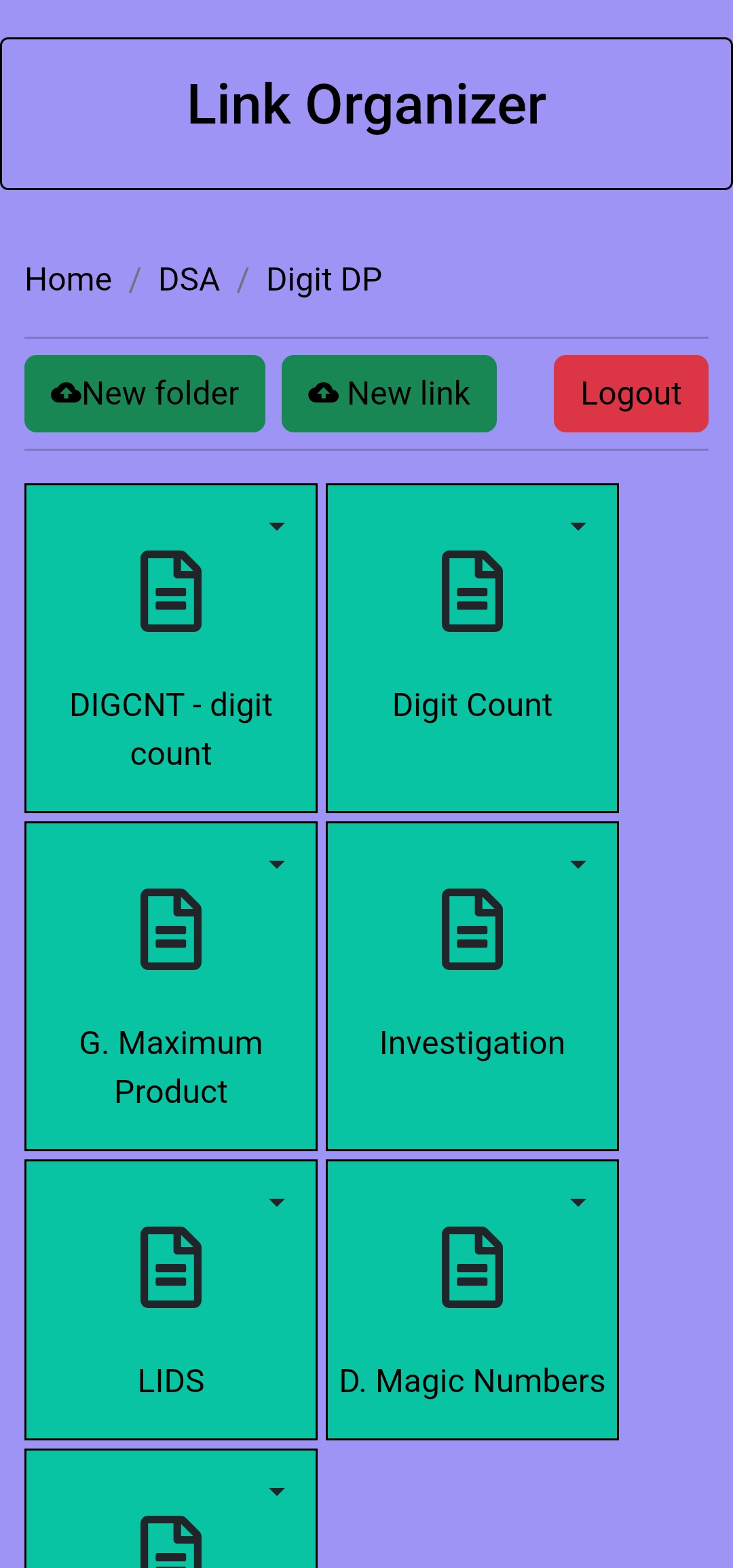 Link Organizer screenshot